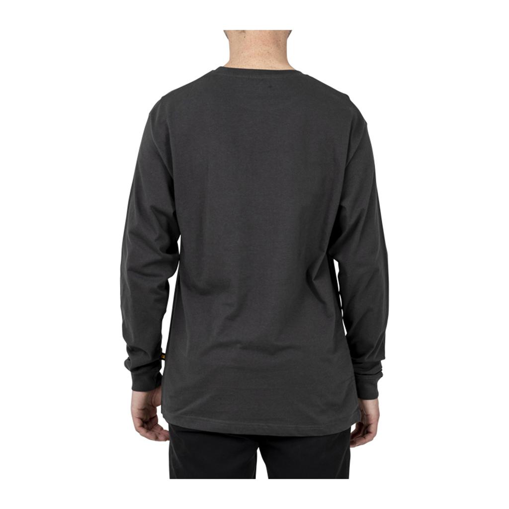 Caterpillar Trademark Banner Long Sleeve Men's T-Shirts Dark Grey  USA |  748916-VGO