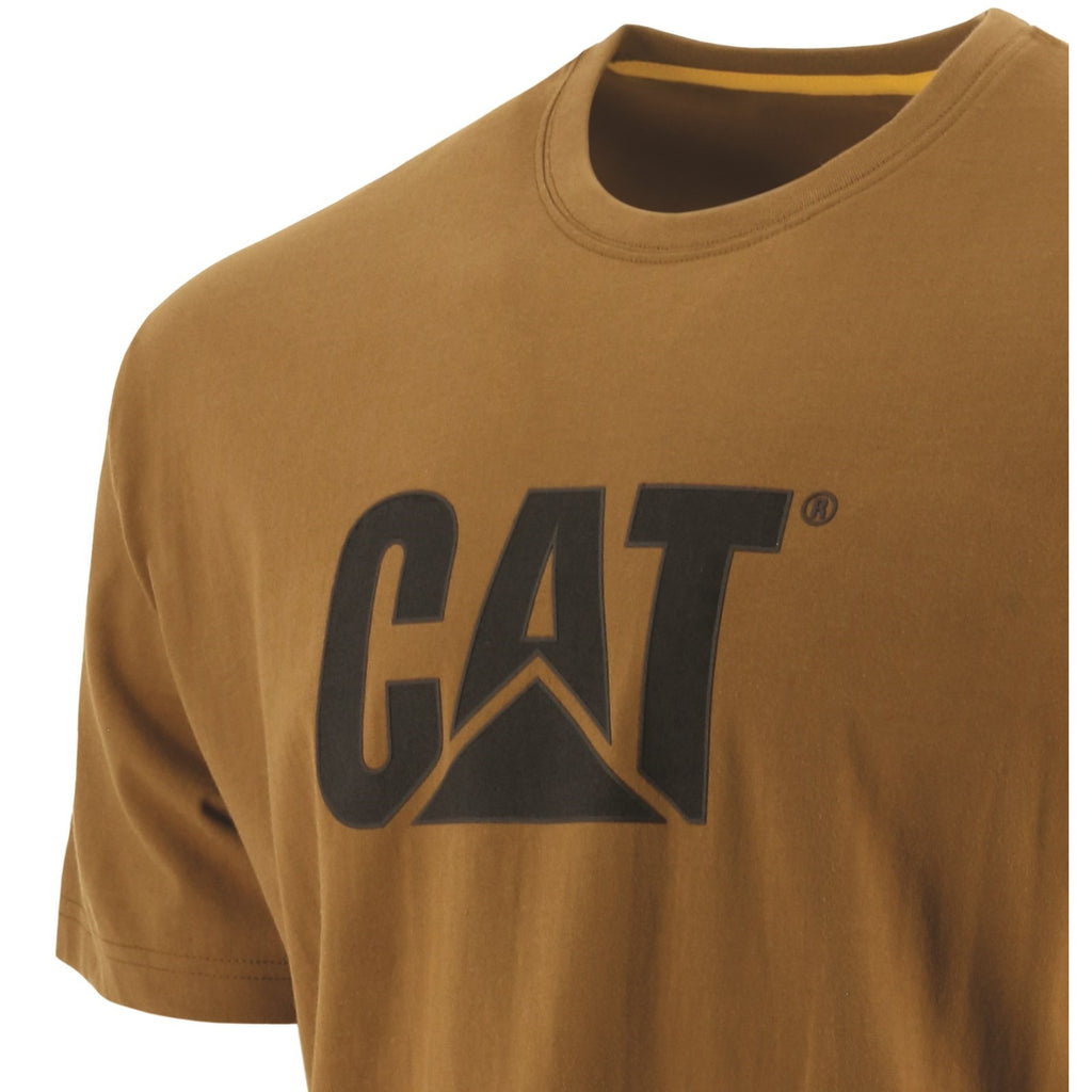 Caterpillar Trademark Logo Men's Tee Shirts Bronze Brown  USA |  678409-BLR