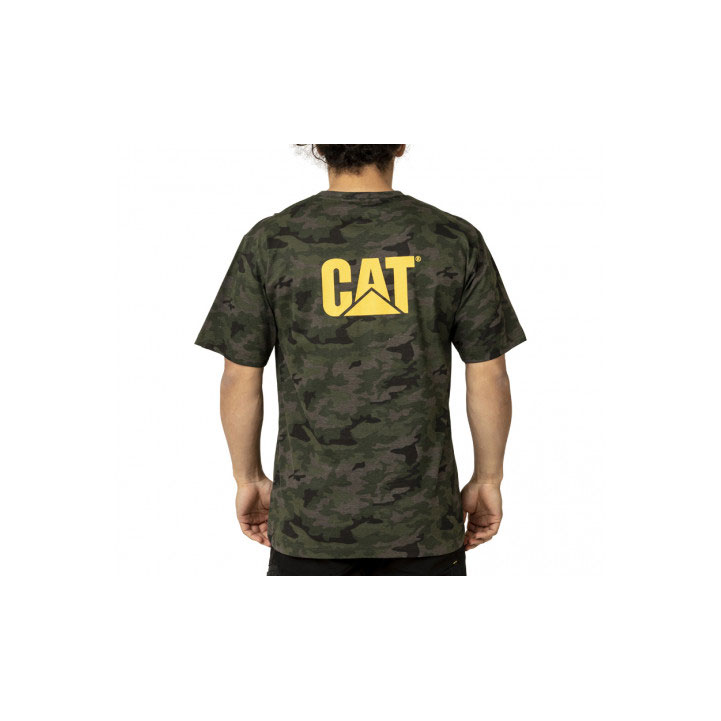 Caterpillar Trademark Men's Tee Shirts Night Camo  USA |  387942-RKW