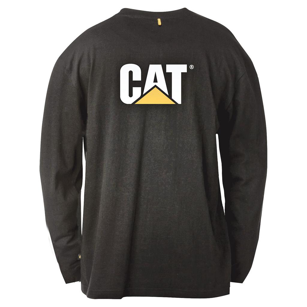 Caterpillar Trademark Pocket Long Sleeve Men's T-Shirts Black  USA |  612403-LZH