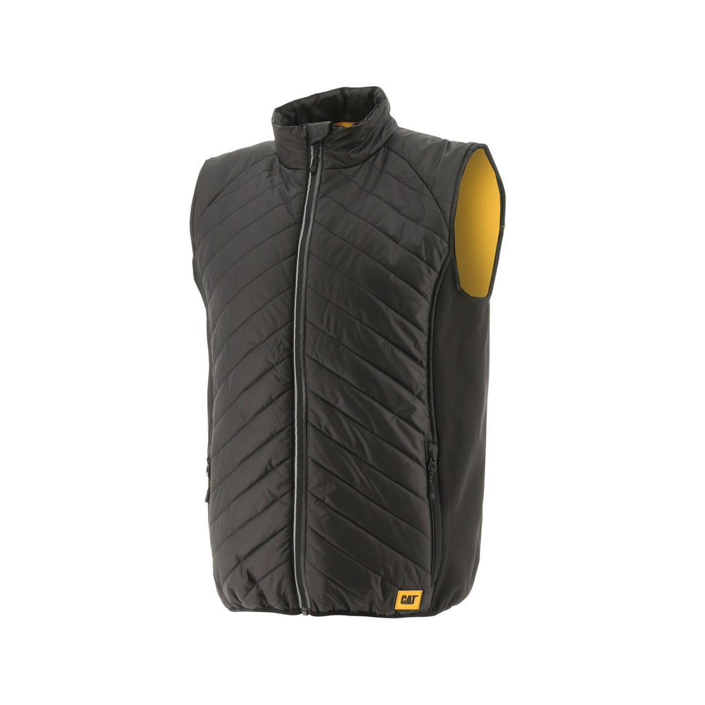 Caterpillar Trades Hybrid Body Men\'s Vests Black / Yellow  USA |  169045-INL