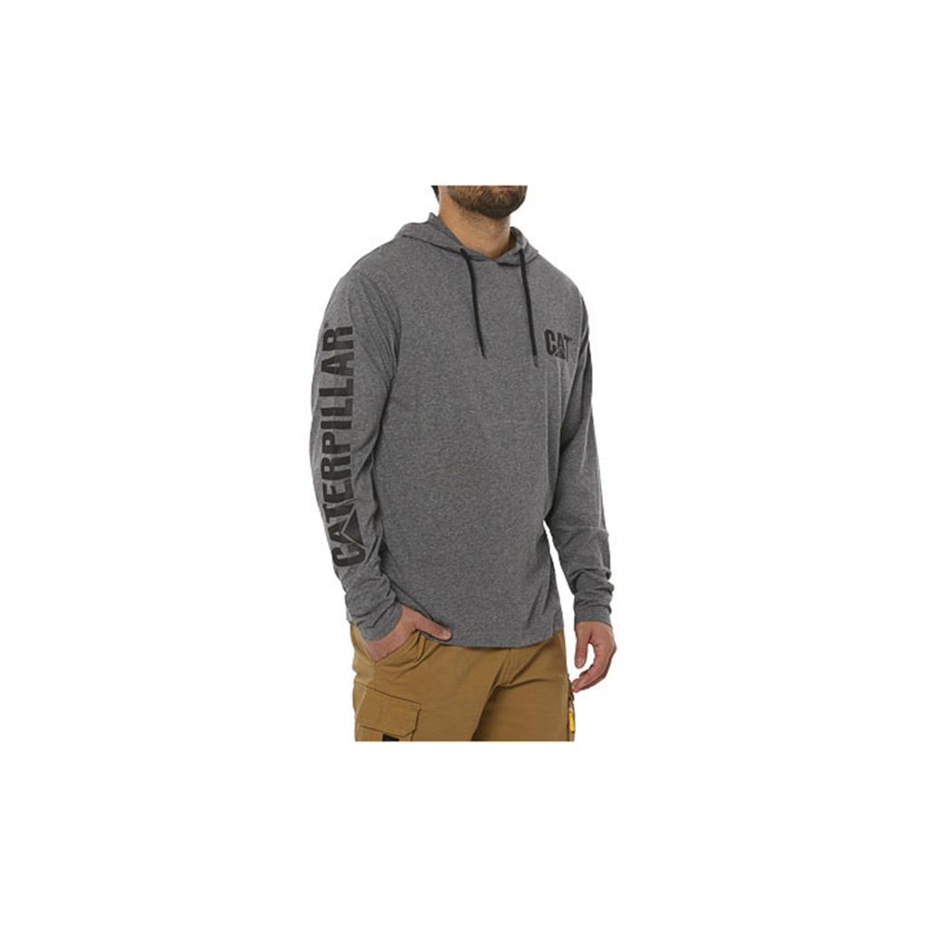 Caterpillar Upf Hooded Banner L/S Men's Sweatshirts Dark Grey  USA |  018473-PGV