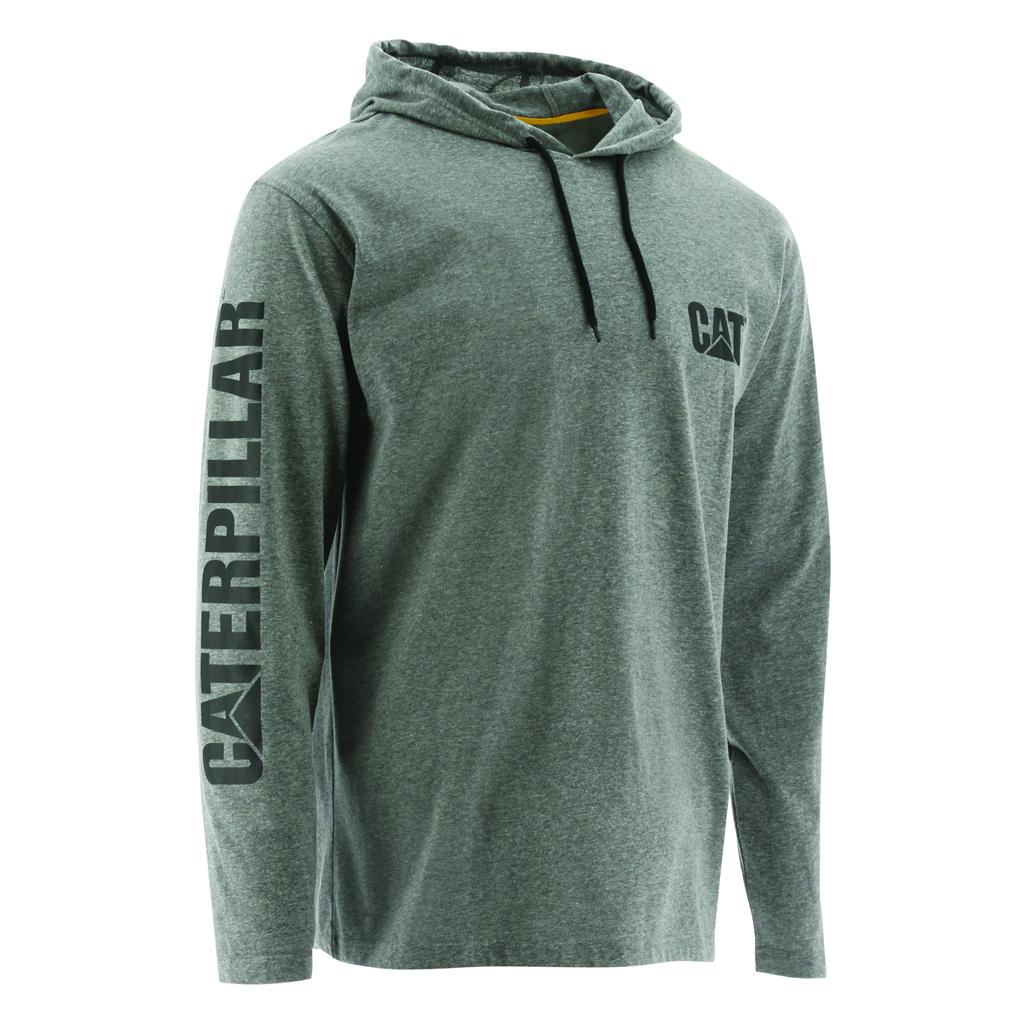 Caterpillar Upf Hooded Banner L/S Men's Sweatshirts Dark Grey  USA |  018473-PGV