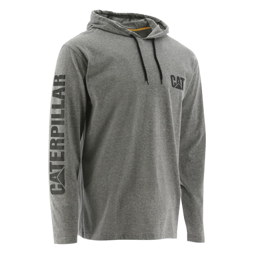 Caterpillar Upf Hooded Banner Long Sleeve Men\'s T-Shirts Grey  USA |  562189-VYT