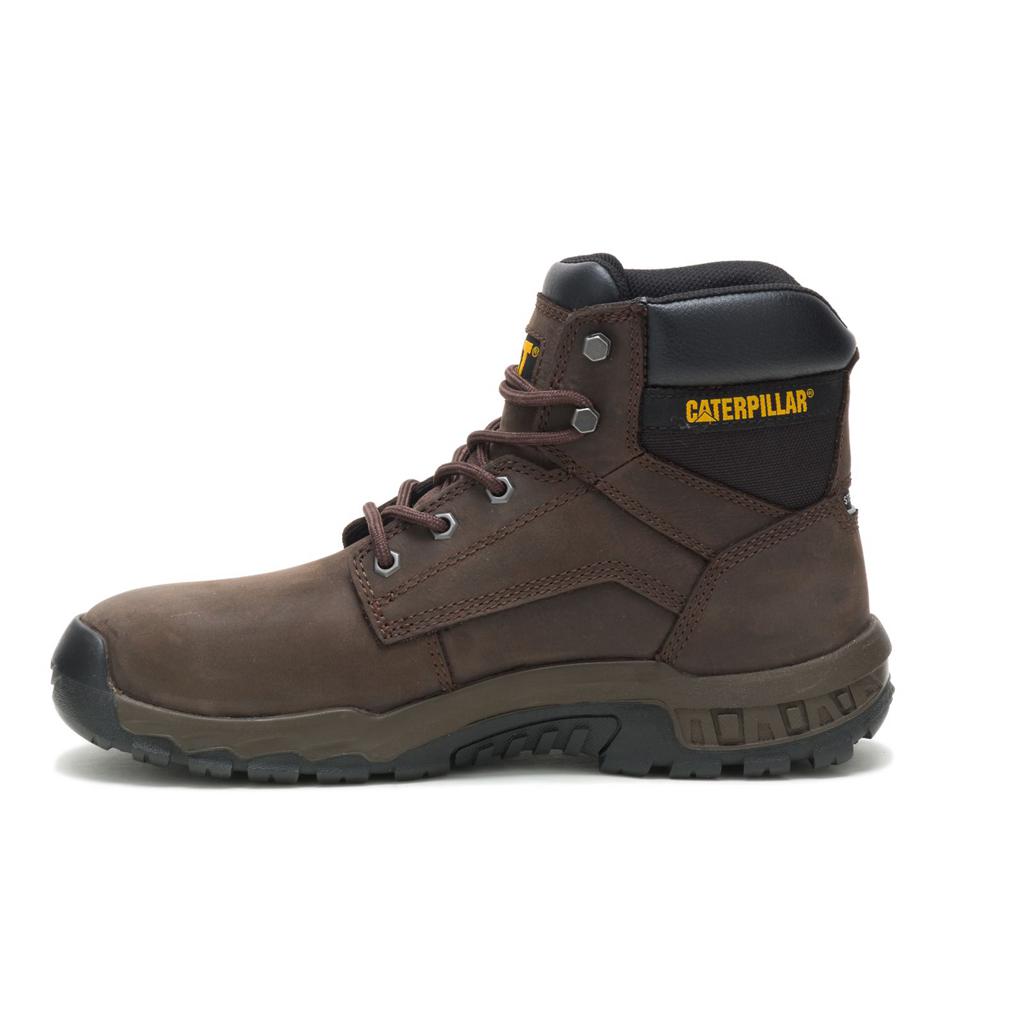 Caterpillar Upholder Waterproof Steel Toe Men's Steel Toe Boots Dark Chocolate  USA |  710258-TZP