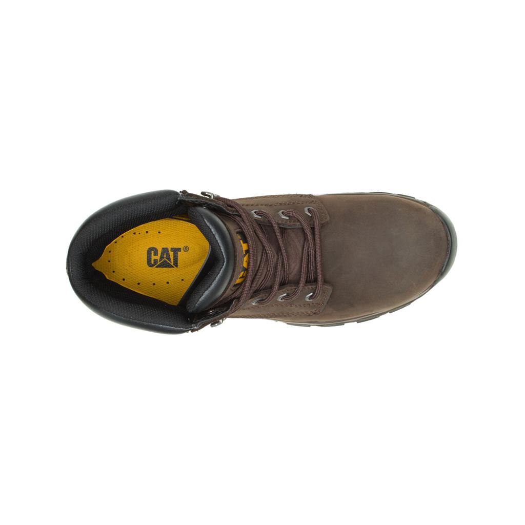 Caterpillar Upholder Waterproof Steel Toe Men's Steel Toe Boots Dark Chocolate  USA |  710258-TZP