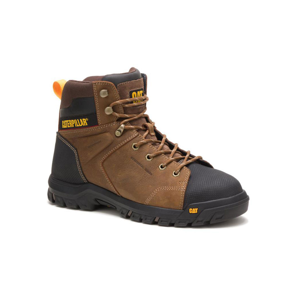 Caterpillar Wellspring Metatarsal Guard Steel Toe Men's Waterproof Boots Real Brown  USA |  574230-YSE