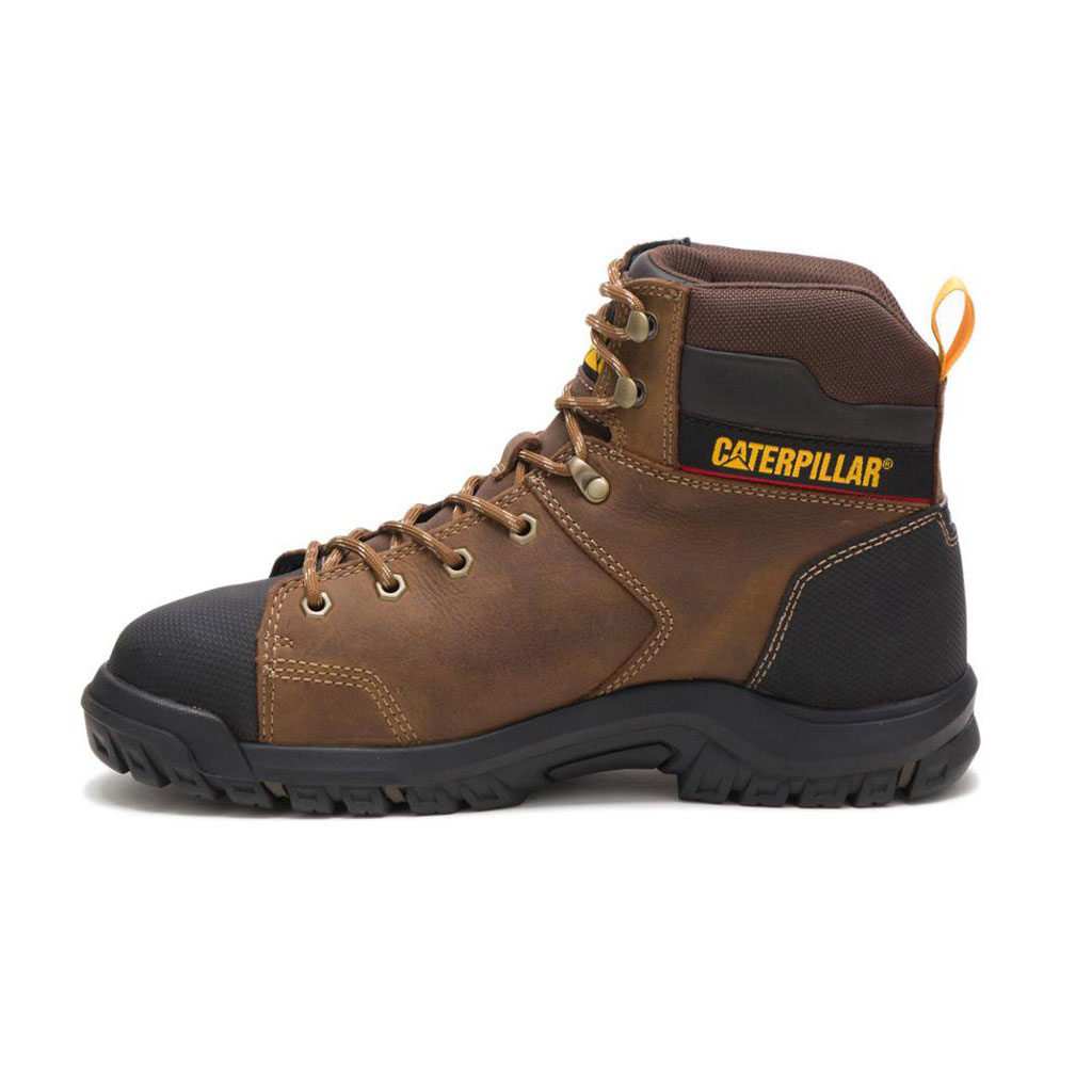 Caterpillar Wellspring Metatarsal Guard Steel Toe Men's Waterproof Boots Real Brown  USA |  574230-YSE