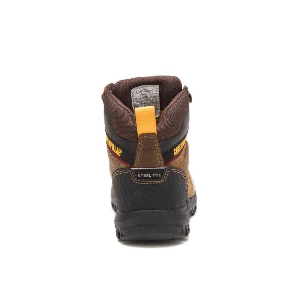 Caterpillar Wellspring Waterproof Metatarsal Guard Steel Toe Women's Work Boot Brown  USA |  148239-CPY