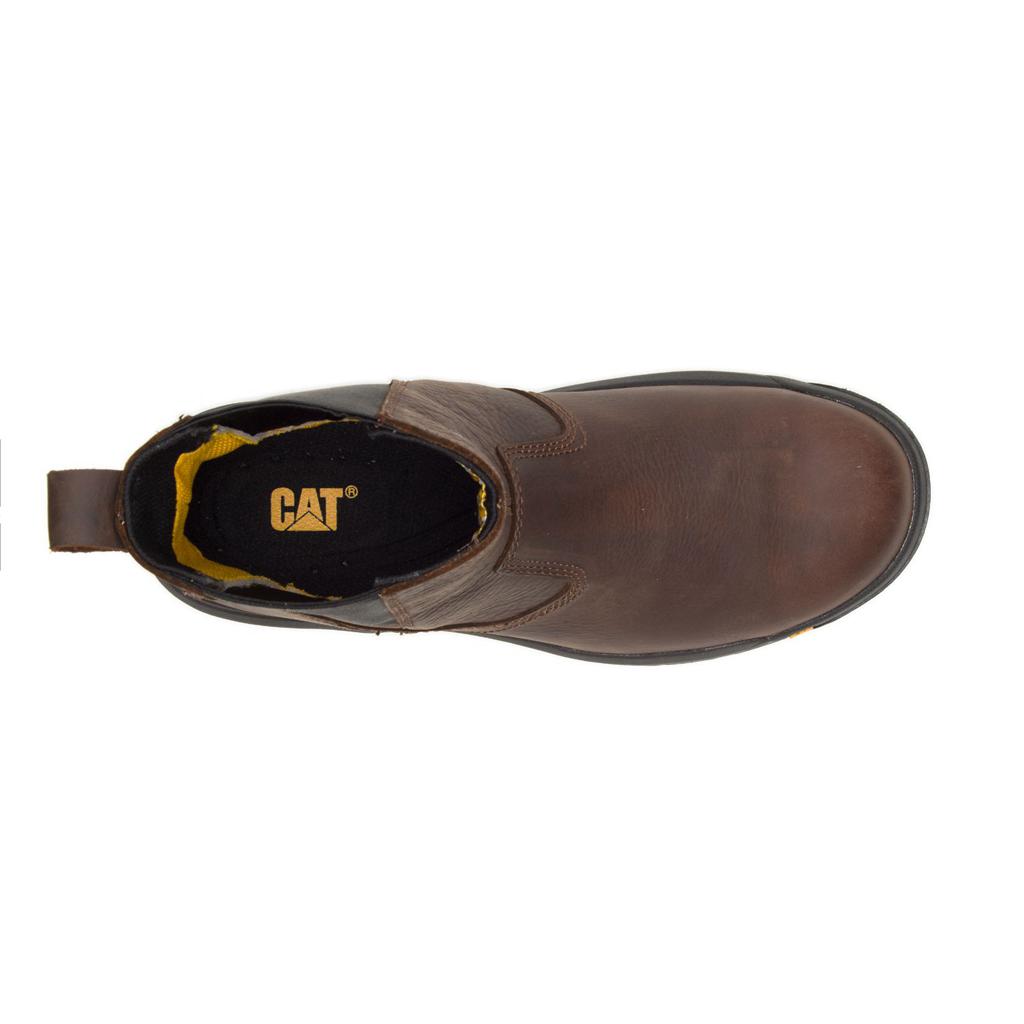 Caterpillar Wheelbase Steel Toe Men's Slip On Brown  USA |  059148-FHD