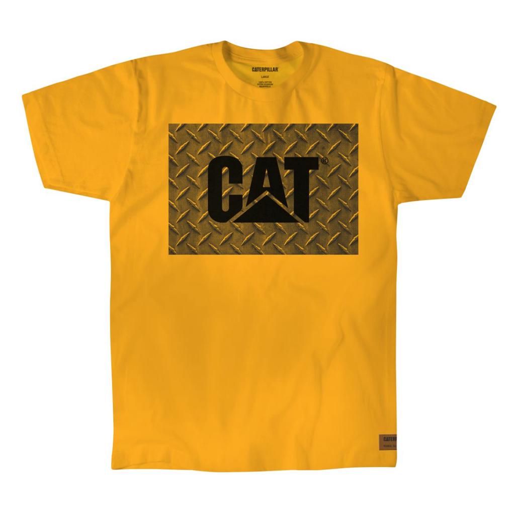 Caterpillar Work Diamond Plate Men\'s T-Shirts Yellow  USA |  017528-WNK