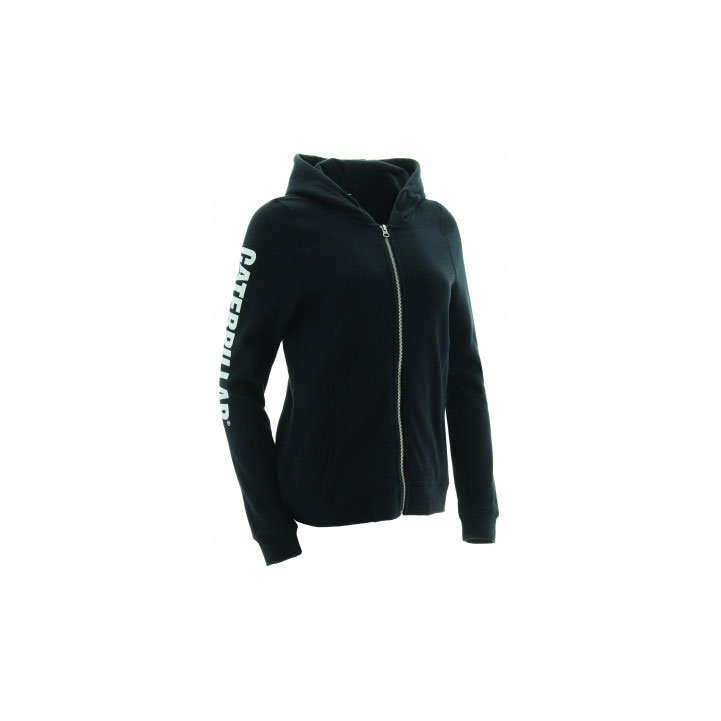 Caterpillar Zinnia Full Zip Banner Hoodie Women's Sweatshirts Black  USA |  568321-EWS